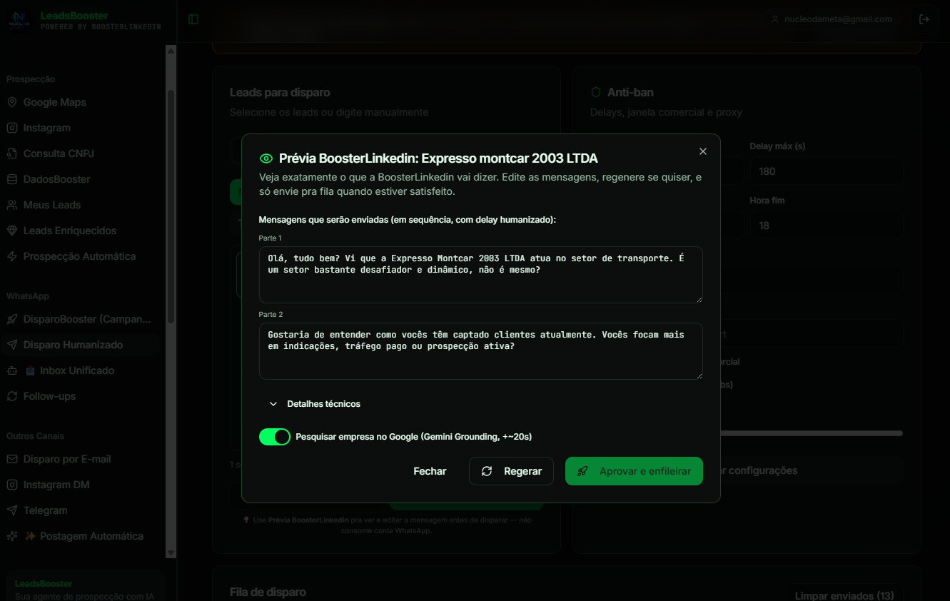 IA SPIN Selling — Conversa humanizada, qualifica o lead e marca a reunião automática.